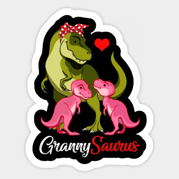 Grannysaurus T-Shirt T-rex Granny Saurus Dinosaur Sticker by johnbbmerch